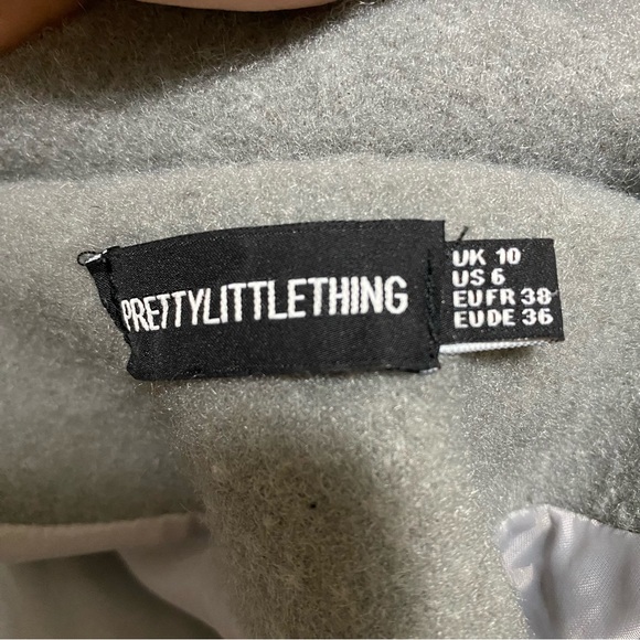 Pretty Little Thing Thick Peacoat Blazer Button Up Fluffy Fleece Oversized Loose - Picture 7 of 9